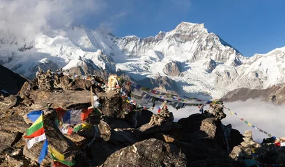 Papier Peint photo autocollant Cho Oyu View from Gokyo Ri to mount Gyachung Kang 7952m