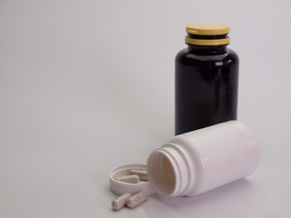 Medicine bottles and piles of medicines ,  antibiotic pharmacy medicine medical.