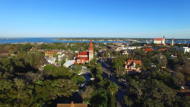 St Augustine aerial view, Florida