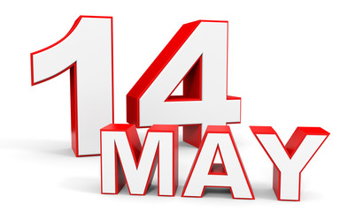 May 14. 3d text on white background.