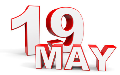 May 19. 3d text on white background.