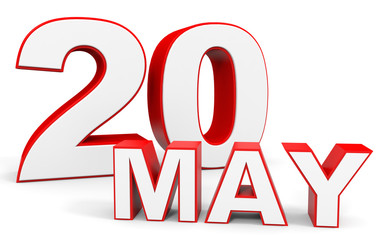 May 20. 3d text on white background.