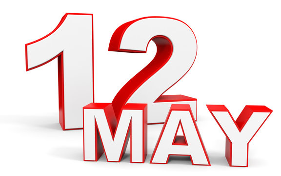 May 12. 3d text on white background.