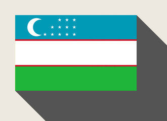 Uzbekistan flag in flat web design style