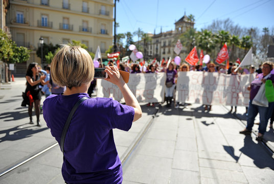 Feminist demonstration, women rights
