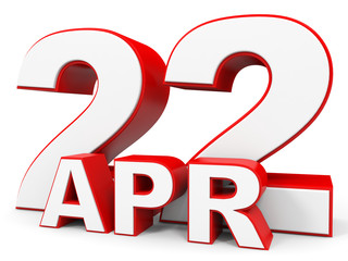 April 22. 3d text on white background.