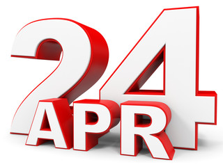 April 24. 3d text on white background.