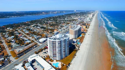 Foto op Plexiglas Daytona-strand, Florida. Mooie luchtfoto © jovannig
