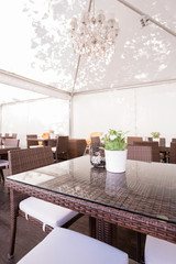 Square wicker table