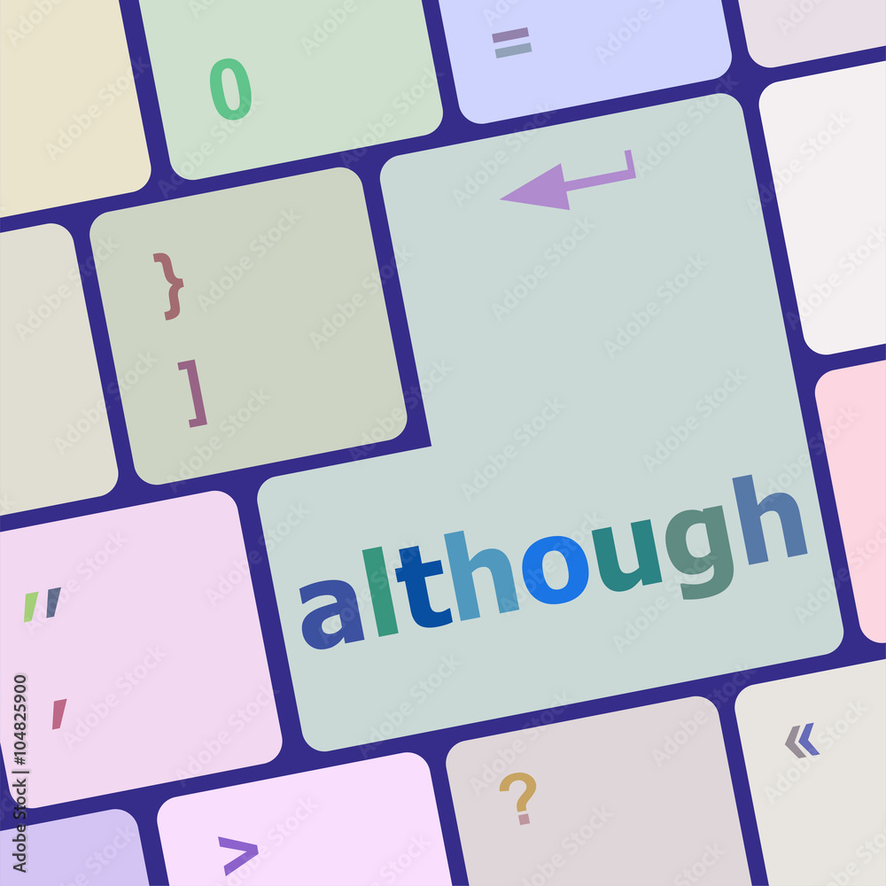 Poster computer keyboard button with altrough word on it vector illustration