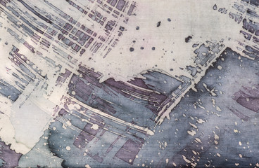 Abstraction, fragment, hot batik, background texture, handmade on silk,  surrealism art