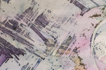 Obraz premium Abstraction, fragment, hot batik, background texture, handmade on silk, surrealism art