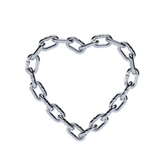 Chain chrome metal frame heart shape - 104826539