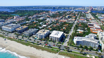Palm Beach, Florida. Amazing aerial view of coastline