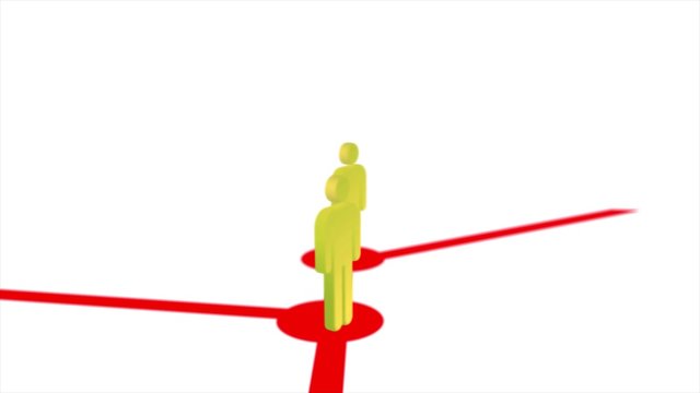 3D animation network of people growing rapidly into a social media or community with internet referral and multi level marketing (MLM) business concept in 4k ultra HD  