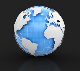 3d Globe. Image with clipping path