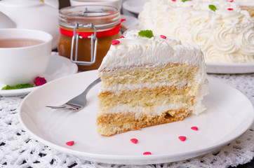 Layer cake with caramel and butter cream