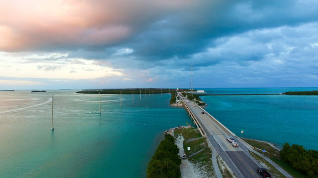 Aerial view of Keys bridge, Florida