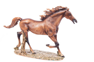 Fototapeta na wymiar horse statue on white background