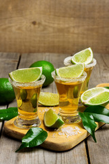 Gold mexican tequila shot