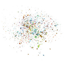 explosion of colorfull confetti isolated on white