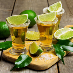 Gold mexican tequila shot