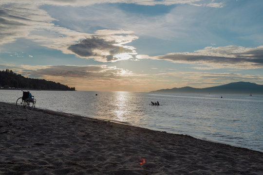 whellchair at English Bay
