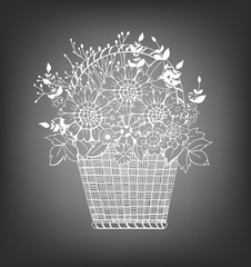 Hand drawn floral card