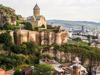 Narikala fortress and the old town of Tbilisi, Georgia.