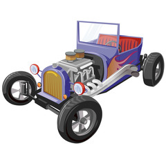 illustration of a vintage hot rod