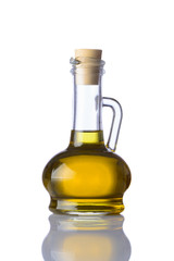 Bottle of Cooking Oil on White Background