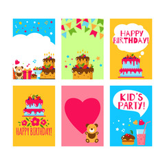 Happy Birthday set, vector illustration