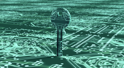 digital safety concept key in electronic environment