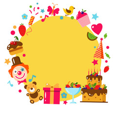 Obraz na płótnie Canvas Happy Birthday set, vector illustration
