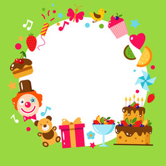 Happy Birthday set, vector illustration