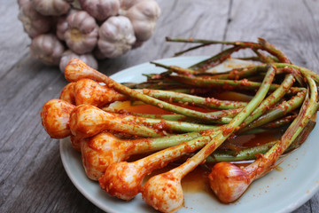 Garlic kimchi korean food