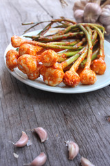 Garlic kimchi korean food