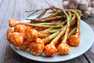 Garlic kimchi korean food