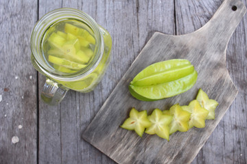 Star fruit in the water