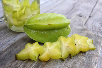 Star fruit in the water