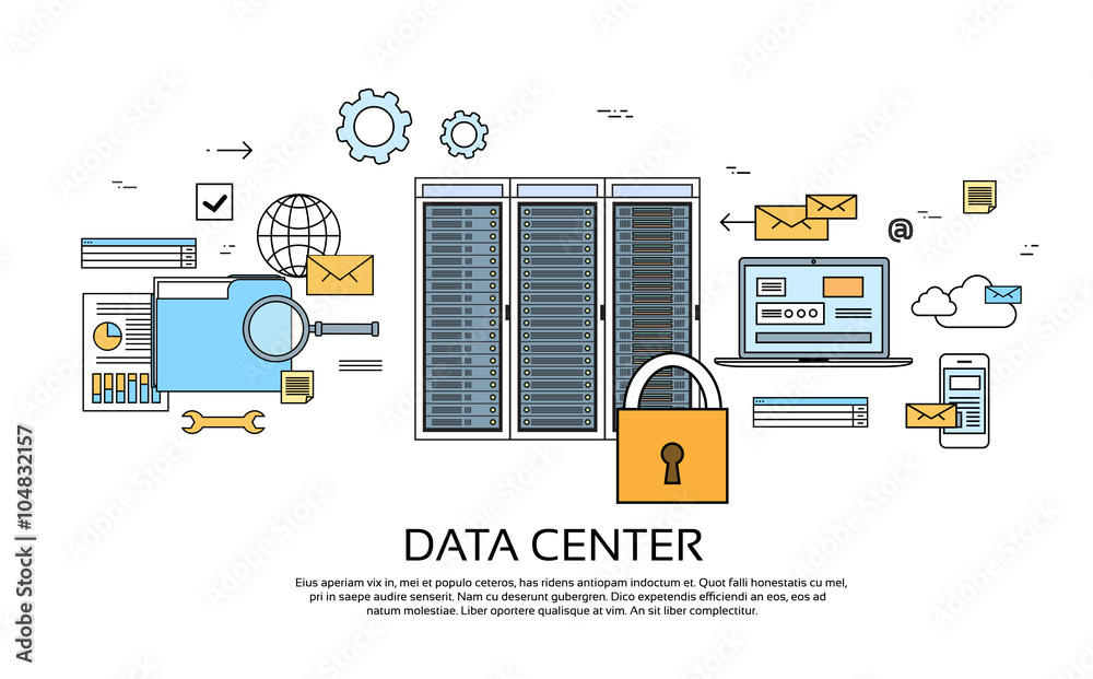 Poster data center hosting server computer device information