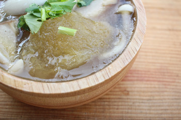 Chinese soup or fish maw soup