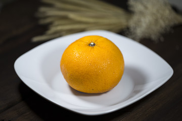 Freshy Chinese Mandarin Organge on plate