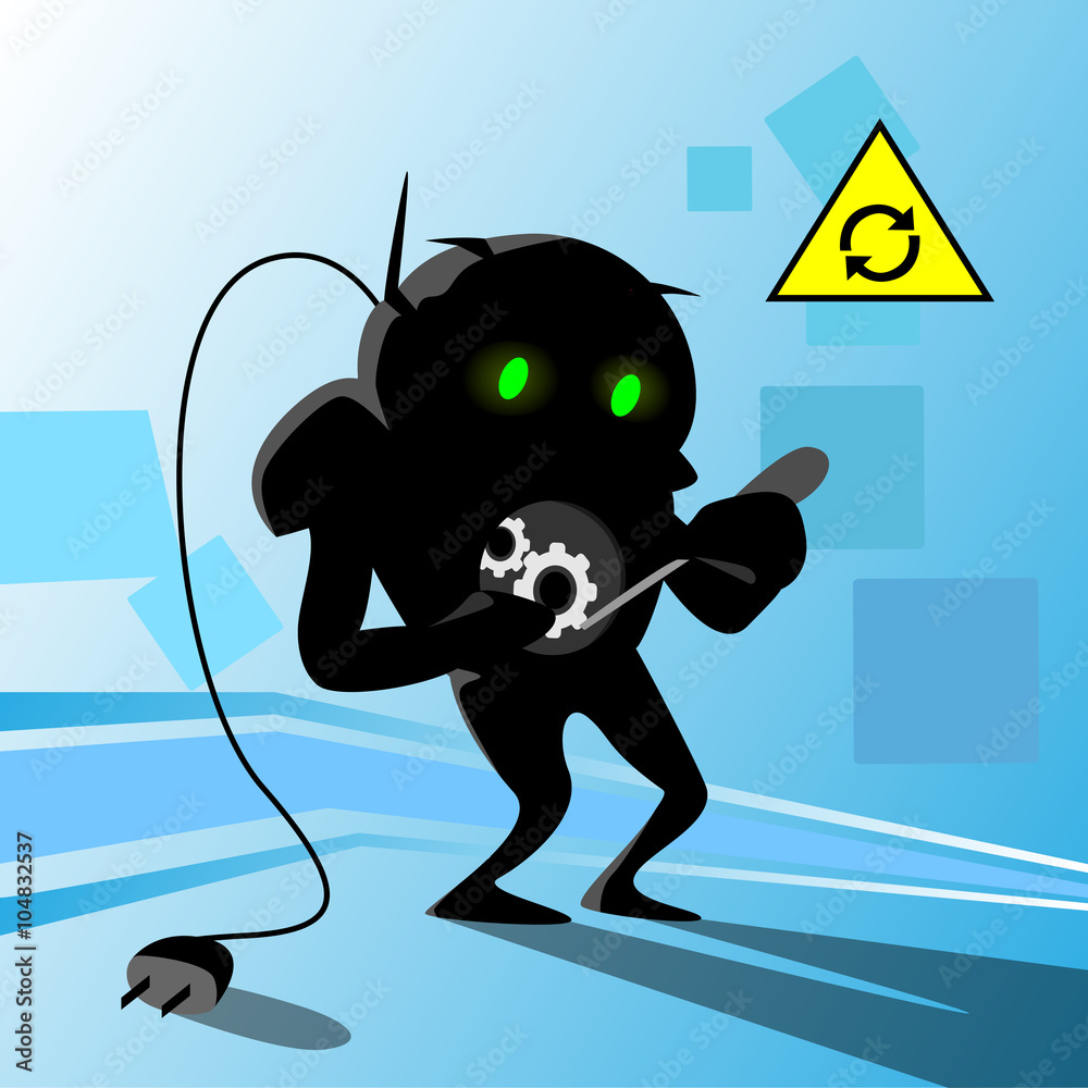 Poster robot problem fixing itself crash broken error self repair