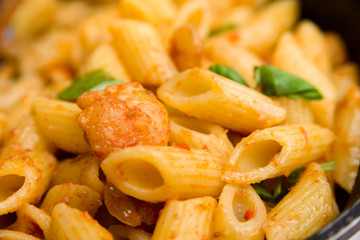 Penne ai gamberi, Italian pasta