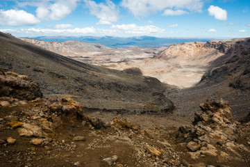 Scenic view from the top of Tongariro Alpine Crossing, New Zealand