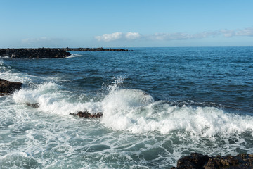 Splashing atlantic wave , Tenerife, Spain.