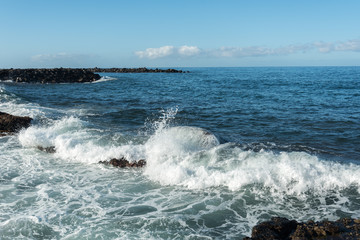 Naklejka premium Splashing atlantic wave , Tenerife, Spain.