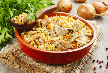 Stewed cabbage with meat