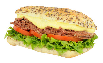 Corned Beef And Salad Sandwich Roll